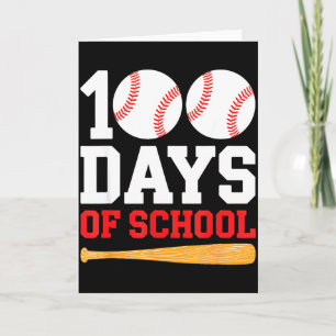 Carte 100 Jours D'école Baseball Garçons 100 Jours Plus