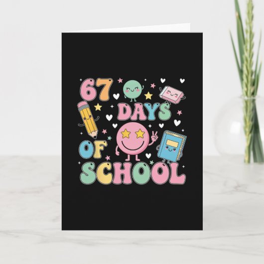 Carte 100 jours d'école Camion 67e jour d'école Six Se (Devant)