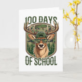 Carte 100 Jours d'École Cerf Camo Professeur Drôle (Fleur jaune)
