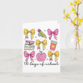Carte 100 Jours D'École Coquette Bow 100e Jour École (Fleur jaune)
