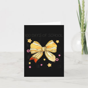 Carte 100 Jours D'École, Coquette Bow Kindergarten Teac