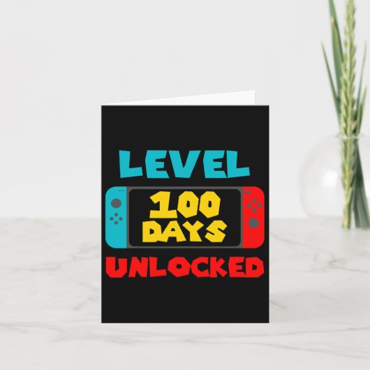 Carte 100 Jours D'École Déverrouillé 100E Jour Jeu Vidéo (Devant)