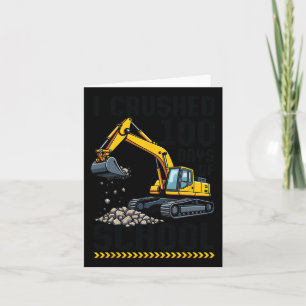 Carte 100 Jours D'École Enfant Boy Construction Véhicule