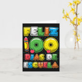 Carte 100 Jours D'École Espagnol Feliz 100 Dias De Escue (Fleur jaune)