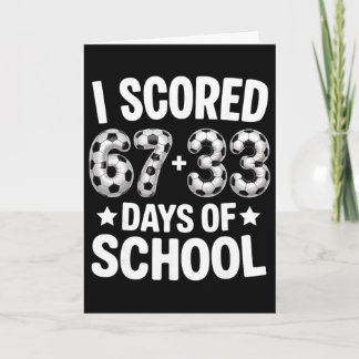 Carte 100 Jours D'école Football A Marqué Six Sept 67+33
