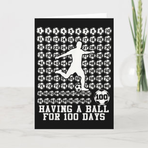 Carte 100 jours d'école garçons football 100e jour d'éco