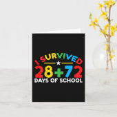 Carte 100 Jours D'École J'Ai Survécu 28 + 72 Jours De Sc (Fleur jaune)