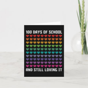 Carte 100 Jours d'école mignonne et toujours aimer Coeur
