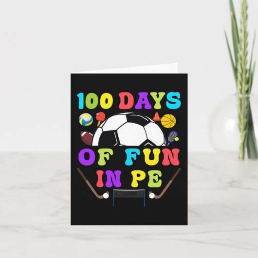 Carte 100 Jours D'École PE Enseignant Gym Coach Phys Ed (Devant)