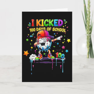 Carte 100 jours d'école Soccer Drip Enfants Garçons Drôl