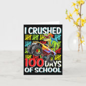 Carte 100 Jours D'École T-rex Monster Truck 100e Jour O (Fleur jaune)