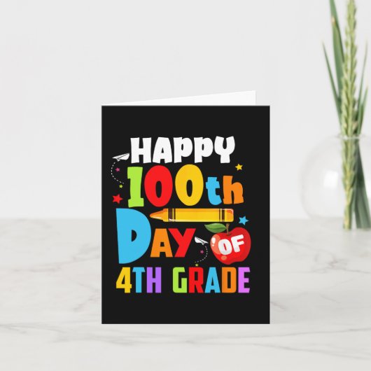 Carte 100 Jours D'Enseignant À L'École 100E Jour De 4E A (Devant)