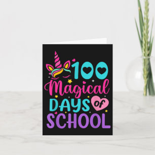 Carte 100 Jours Magiques Unicorn Girls Kids 100ème Jour