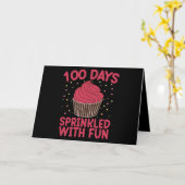 Carte 100 Jours Parsemés De Fun Cupcake Écolière  (Fleur jaune)