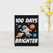 Carte 100 Jours Plus Brighter Astronaut 100e Jour De (Fleur jaune)