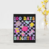 Carte 100 Jours Plus Brighter Rétro Disco 100e Jour De L (Fleur jaune)