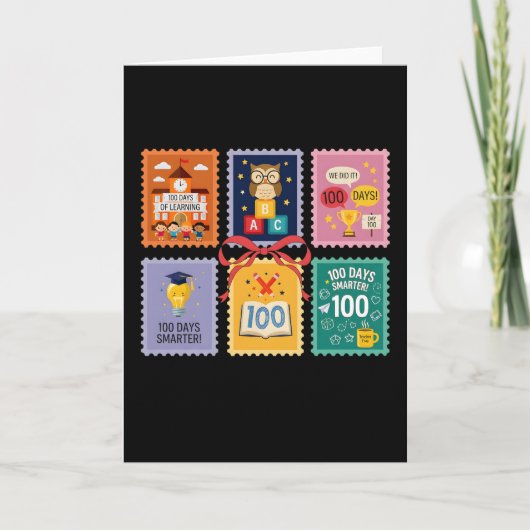 Carte 100 jours plus intelligent Joyeux 100e jour d'écol (Devant)
