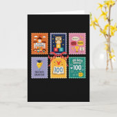 Carte 100 jours plus intelligent Joyeux 100e jour d'écol (Fleur jaune)