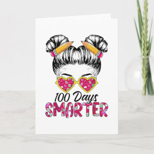 Carte 100 Jours Professeur Plus Intelligent Cheveux Cœur