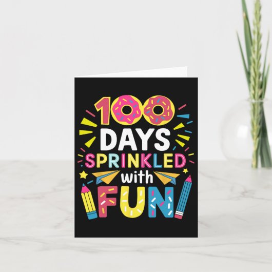 Carte 100 Jours Saupoudrés De Donuts Amusants 100 Jours  (Devant)