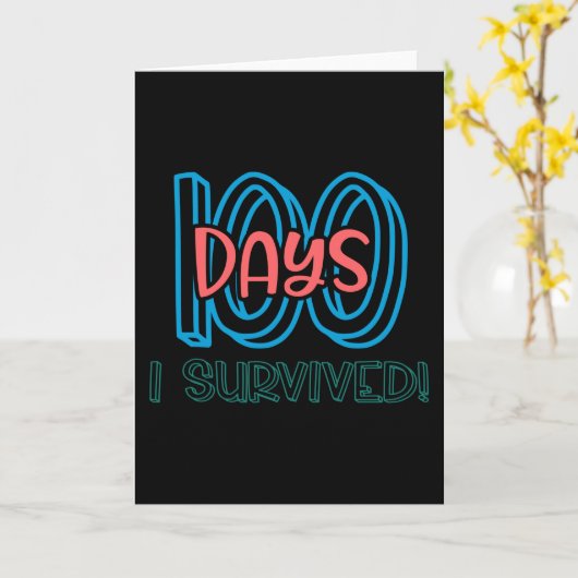 Carte 100 jours survécus (Fleur jaune)