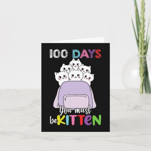 Carte 100 Jours Vous Devez Être Kitten Fun Sac À Dos De (Devant)