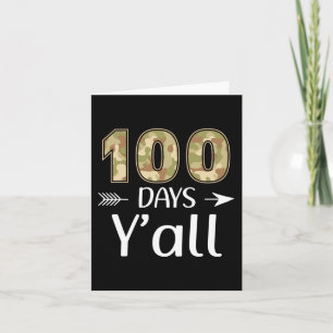 Carte 100 Jours Y'all Camo 100ème Jour De L'École Profes