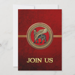 Carte [100] Lion ailé assyrien : Or et Lamassu noir