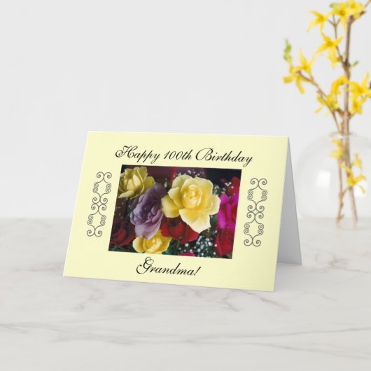 Carte 100e anniversaire (Fleur jaune)