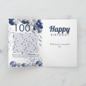 Carte 100e anniversaire 100 raisons Nous vous aimons (Intérieur)