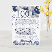 Carte 100e anniversaire 100 raisons Nous vous aimons (Fleur jaune)