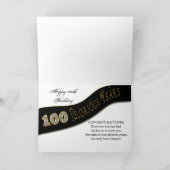 Carte 100e anniversaire, années glorieuses, or avec bann (Intérieur)