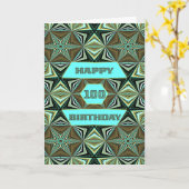 Carte 100e anniversaire avec Green Abstract Design (Fleur jaune)