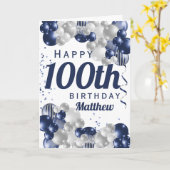 Carte 100e anniversaire Ballons de la marine (Fleur jaune)
