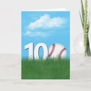 Carte 100e Anniversaire Baseball En Herbe Verte