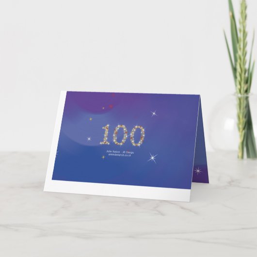 Carte 100e anniversaire - Blue Gold Star Numéro - ANCIEN (Dos)