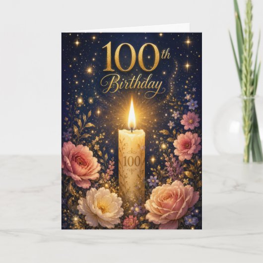 Carte 100e anniversaire bougie (Devant)
