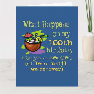 Carte 100e anniversaire cadeaux de fête. Ce qui se passe