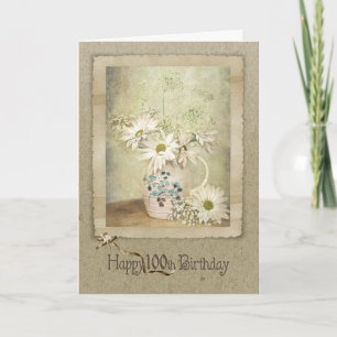 Carte 100e anniversaire Daisy Bouquet