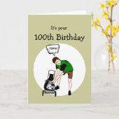 Carte 100e anniversaire drôle Insulte de tondeuse (Fleur jaune)