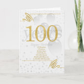 Carte 100e anniversaire en jours, semaines, minutes avec (Devant)