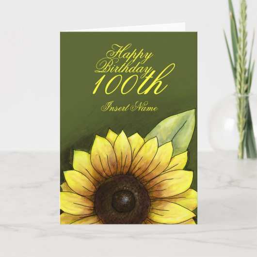 Carte 100e anniversaire Floral (Devant)