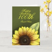 Carte 100e anniversaire Floral (Fleur jaune)