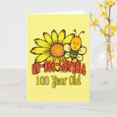 Carte 100e anniversaire - Incroyable à 100 ans (Fleur jaune)
