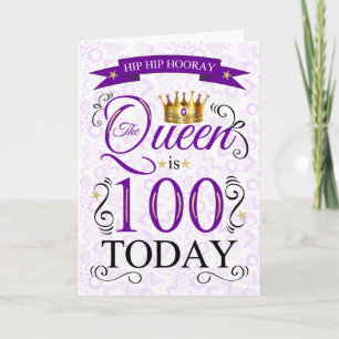 Carte 100e anniversaire La Reine est 100 Aujourd'hui vio