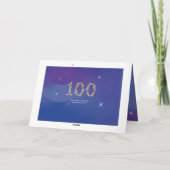Carte 100e anniversaire - Nombres d'étoiles - Bleu - 100 (Dos)
