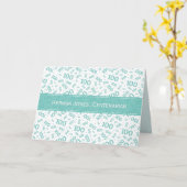 Carte 100e anniversaire Numéro Motif Turquoise et blanc (Fleur jaune)