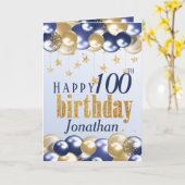 Carte 100e anniversaire Parties scintillant d'or de la M (Fleur jaune)