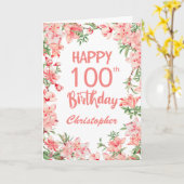 Carte 100e anniversaire Peach Peonies rose Floral (Fleur jaune)