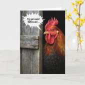 Carte 100e Anniversaire Rooster Pékin autour de la porte (Fleur jaune)